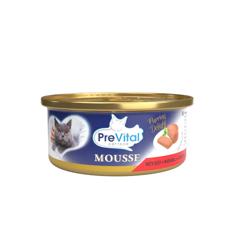 PreVital Mousse felnőtt macskák számára marhával macskaeledel