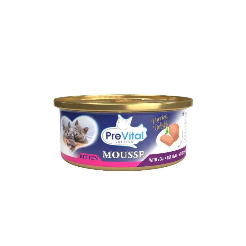 PreVital Mousse kölyökmacskák számára borjúval macskaeledel