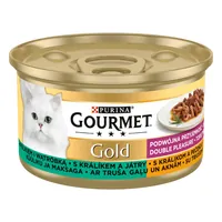 Gourmet Gold Duó Élmény nyúllal és májjal nedves macskaeledel macskaeledel