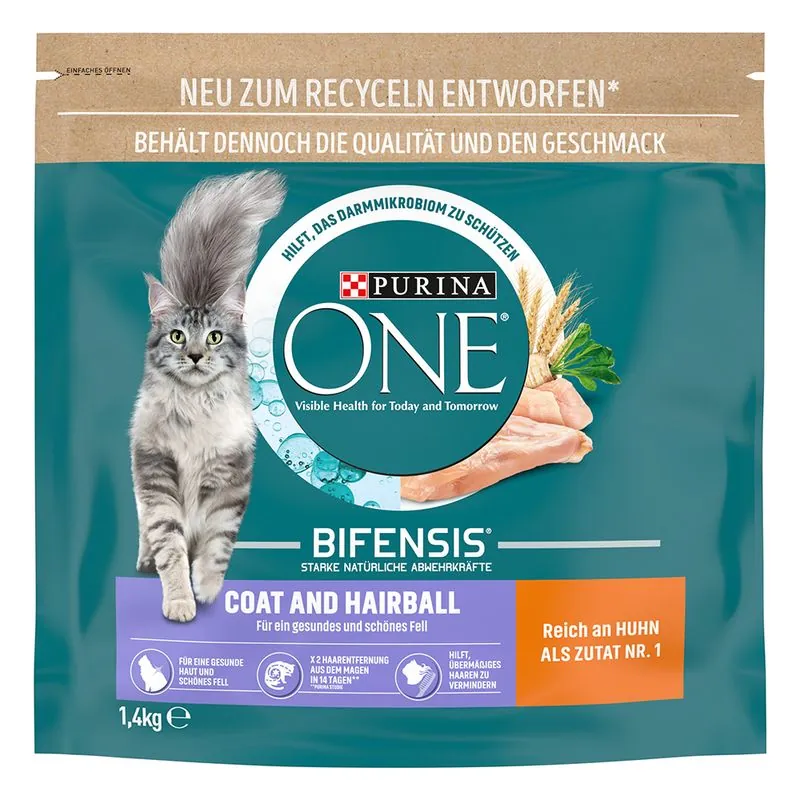 PURINA ONE Coat & Hairball macskaeledel